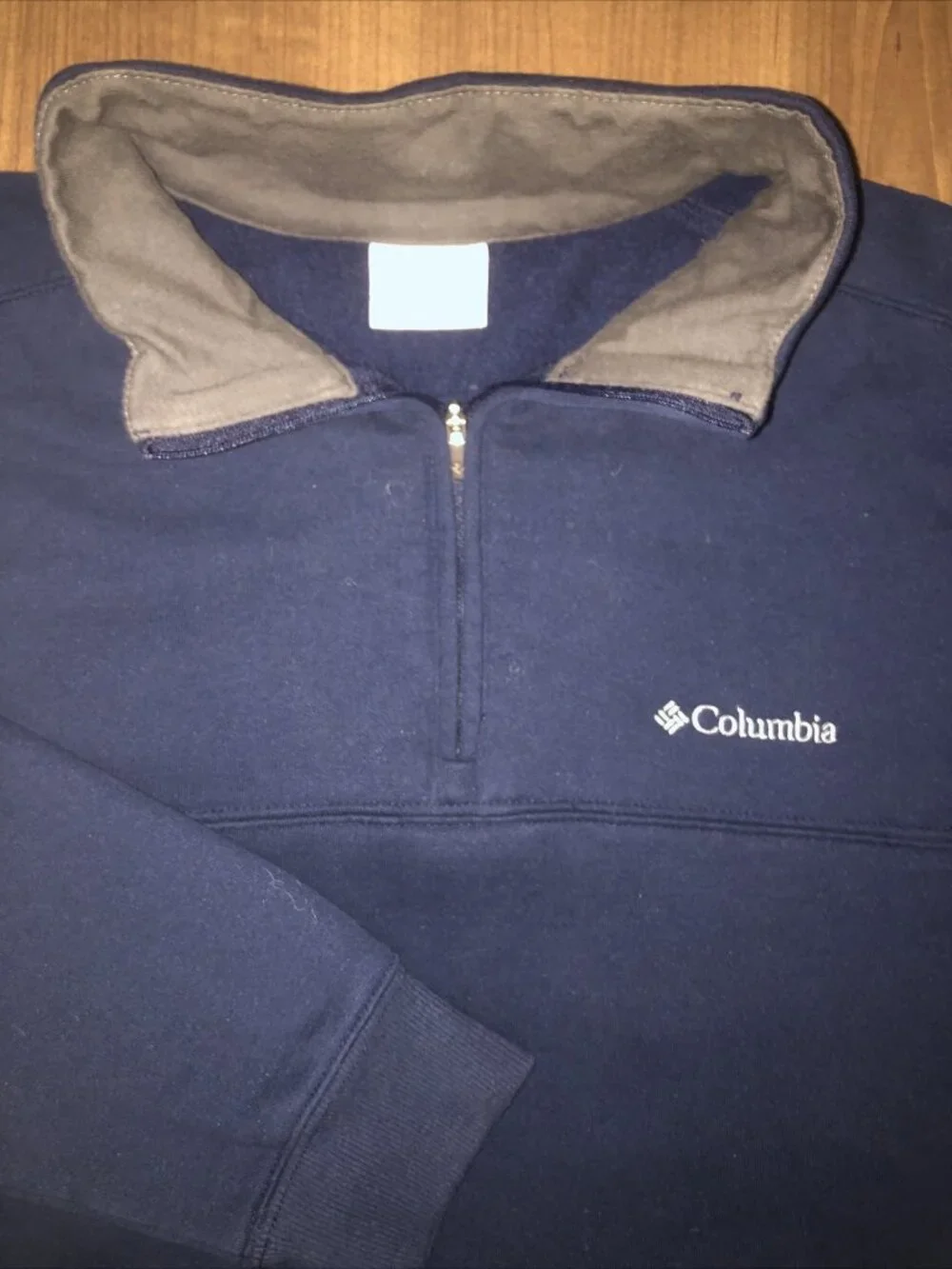 Columbia Sweater Pullover 1/4 Zip Size Large Blue Casual Fall Winter SOFT